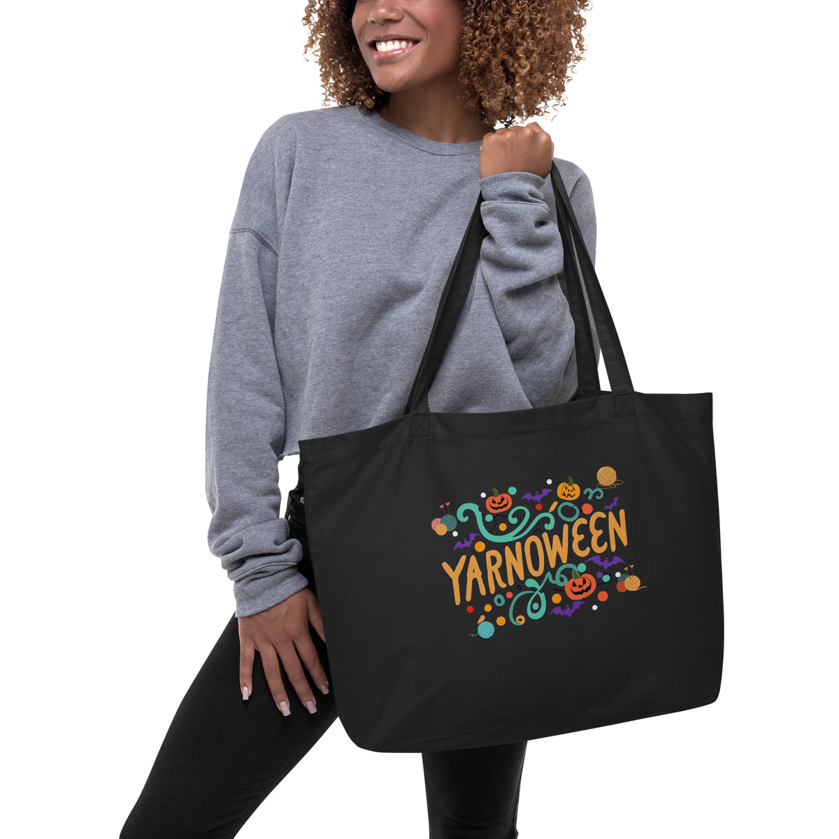 Yarnoween - Large Organic Tote Bag