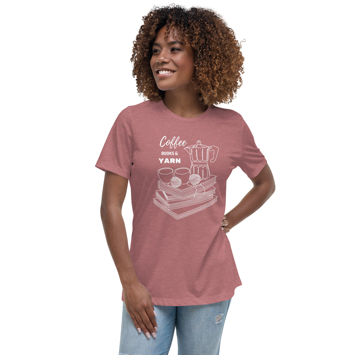 Coffee Books Yarn - Women's Relaxed T-Shirt
