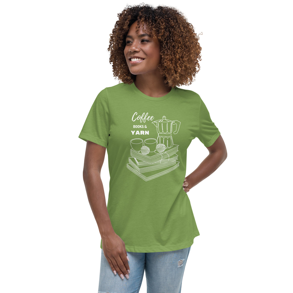 Coffee Books Yarn - Women's Relaxed T-Shirt