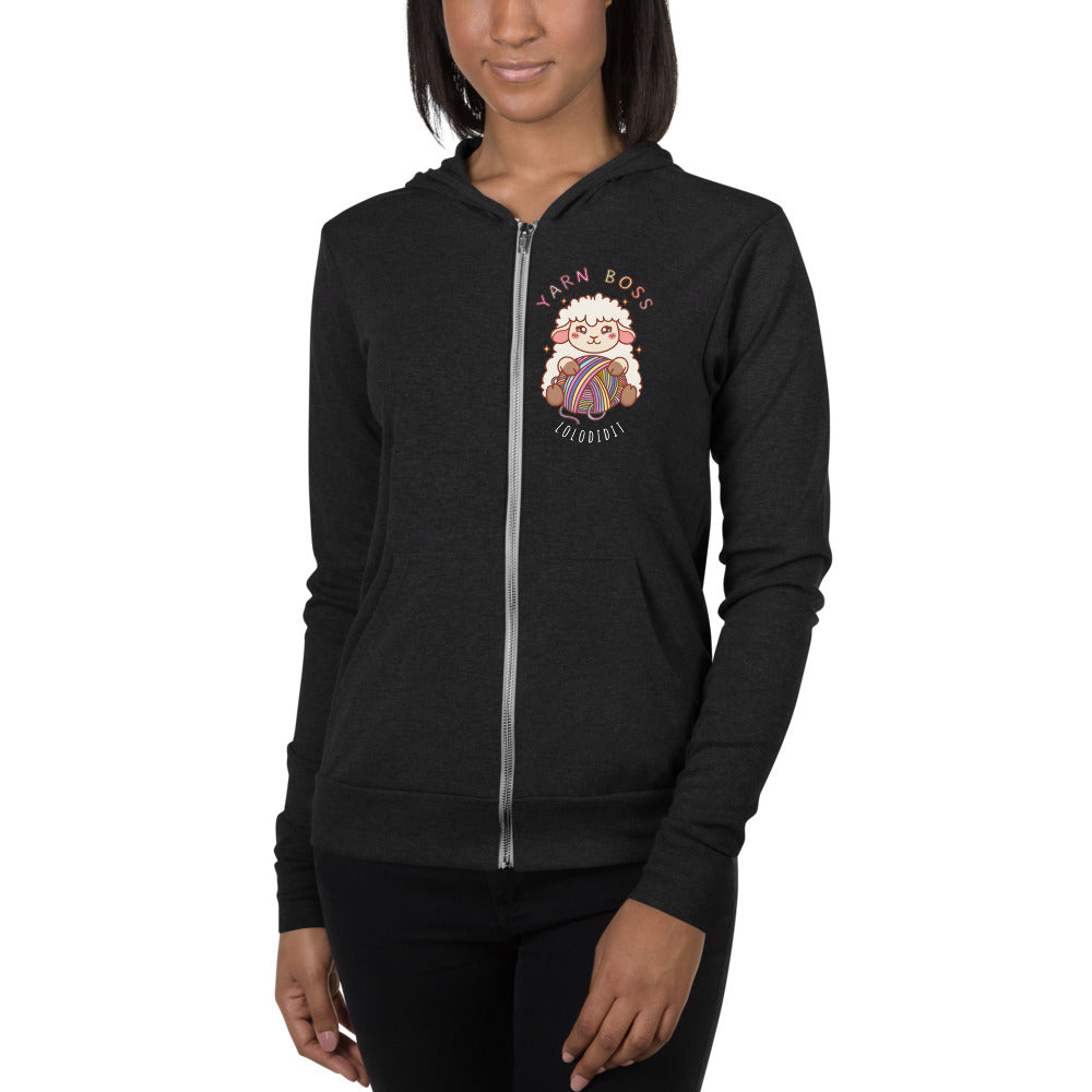 YARN BOSS - lightweight unisex zip hoodie