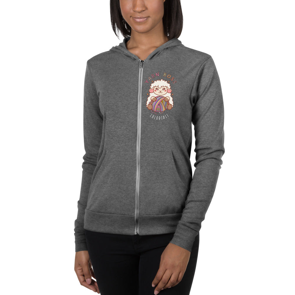 YARN BOSS - lightweight unisex zip hoodie