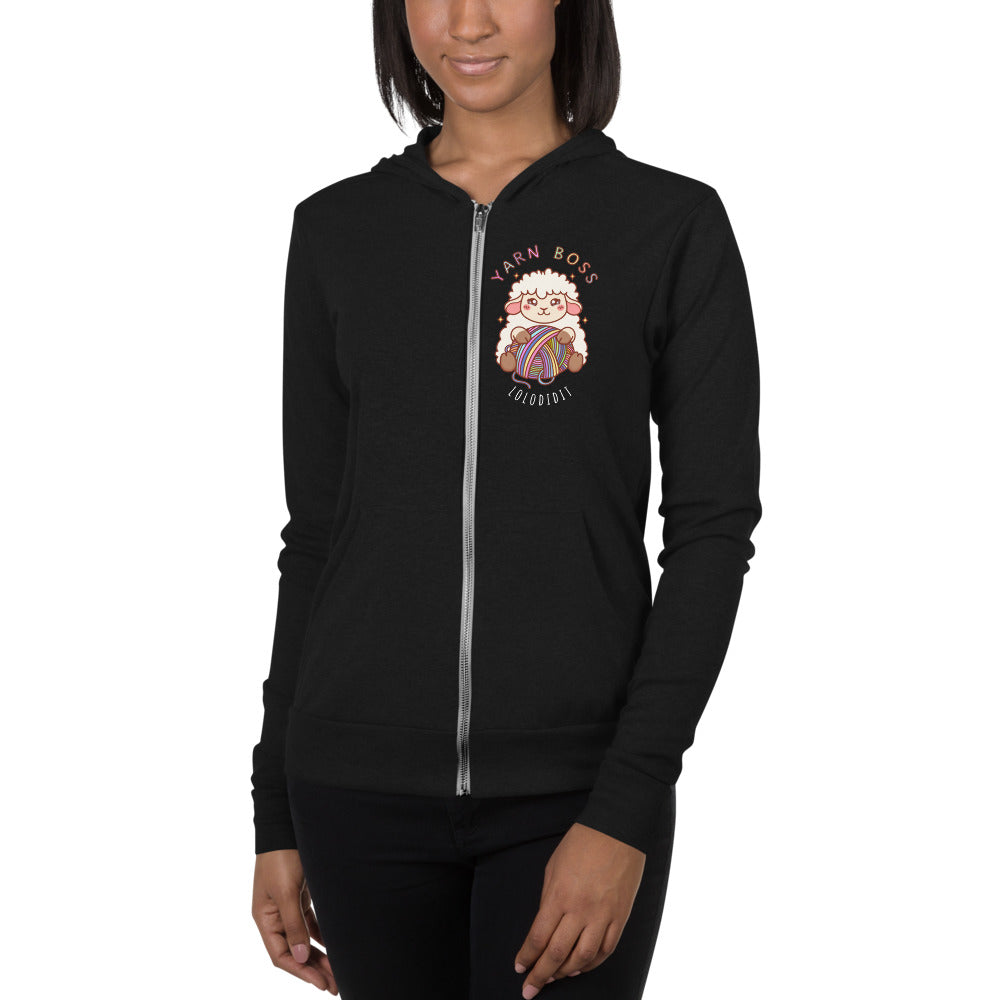 YARN BOSS - lightweight unisex zip hoodie