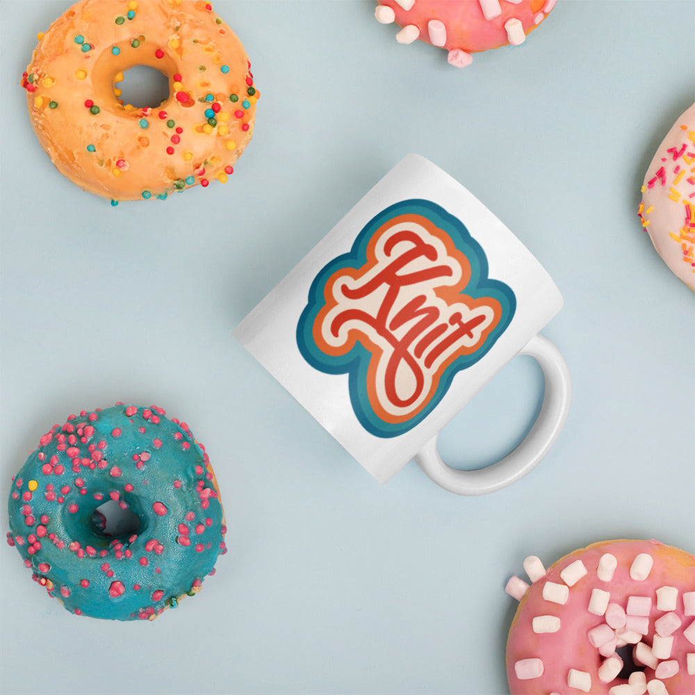 Retro Knit - White Glossy Mug