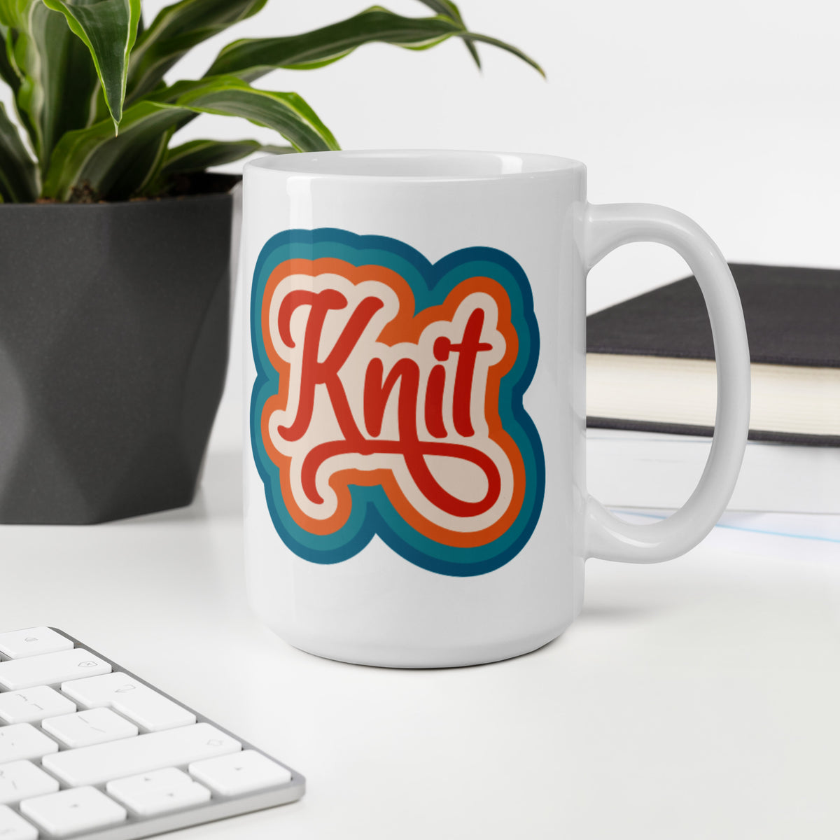 Retro Knit - White Glossy Mug