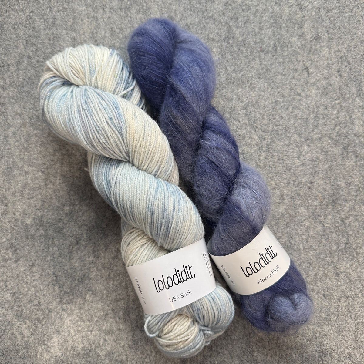 Dew Drop + Blue Suede Shoes - USA Sock + Alpaca Fluff