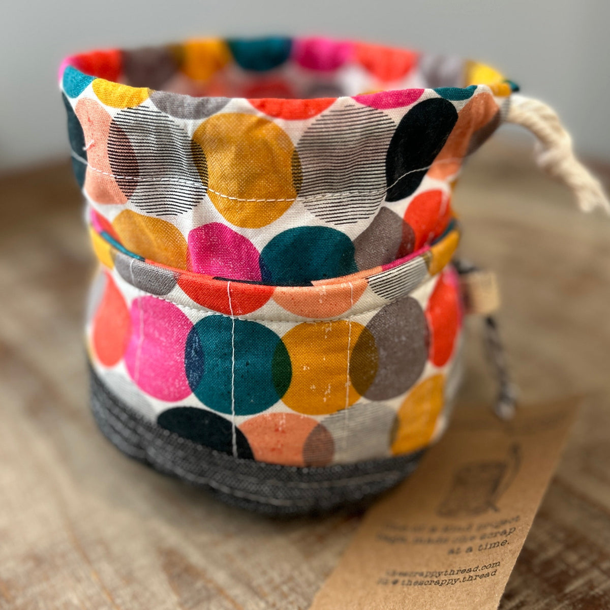 Ball Sack Project Bag - No. 5 - the Scrappy Thread by Erika Hall