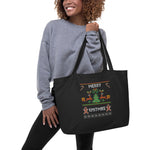 Merry Knitmas - Large Organic Tote Bag