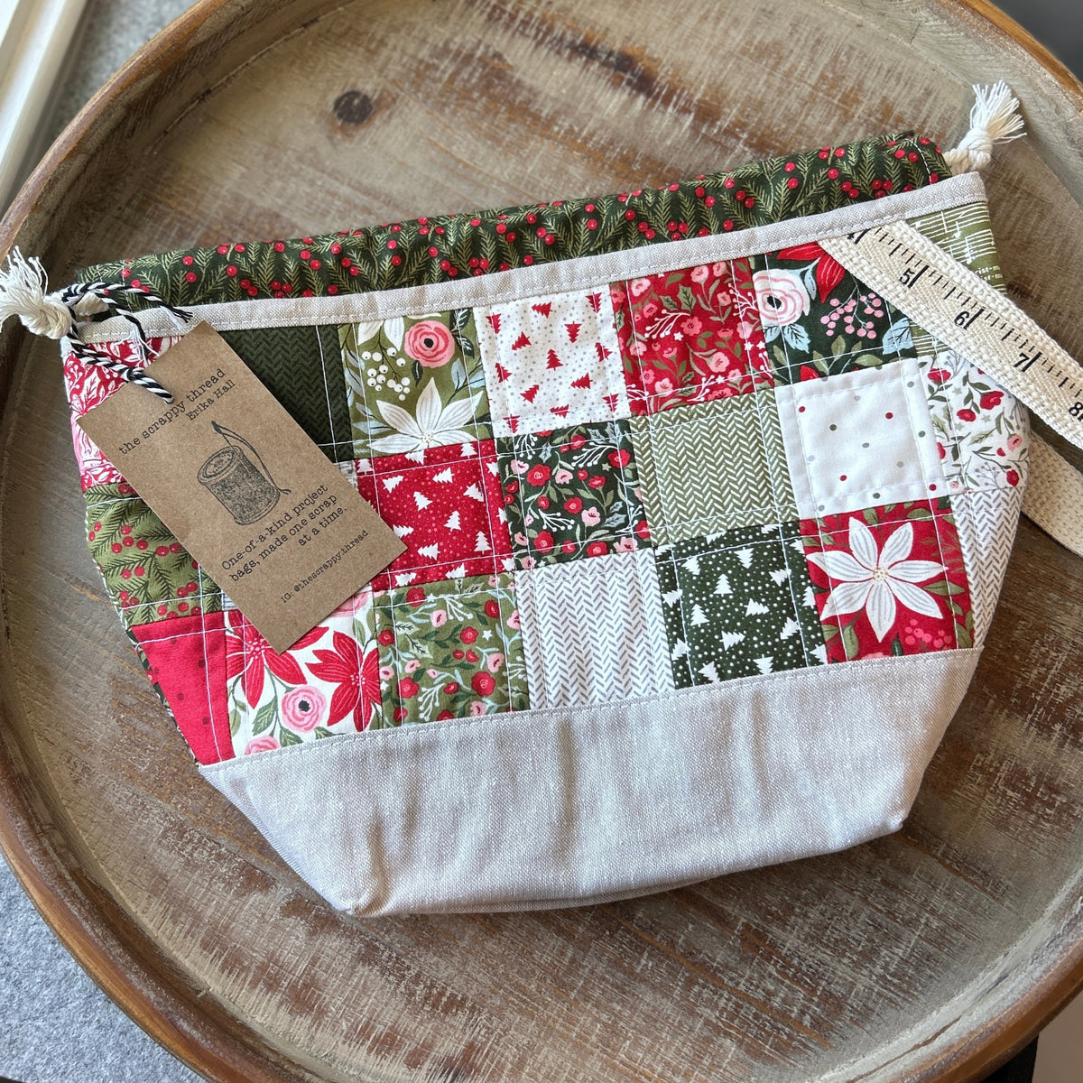 Draw Sack Project Bag - No. 6 - the Scrappy Thread by Erika Hall