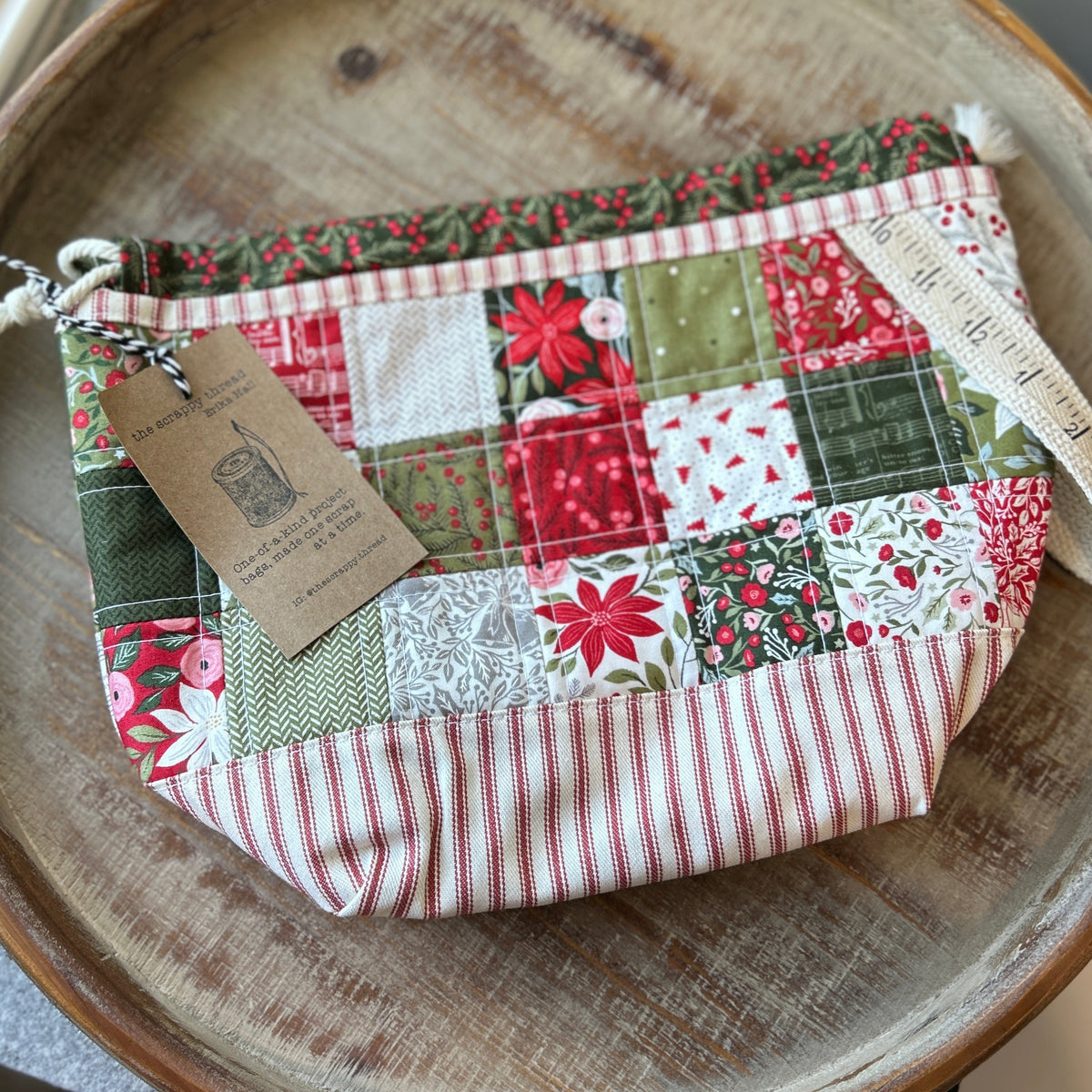 Draw Sack Project Bag - No. 7 - the Scrappy Thread by Erika Hall