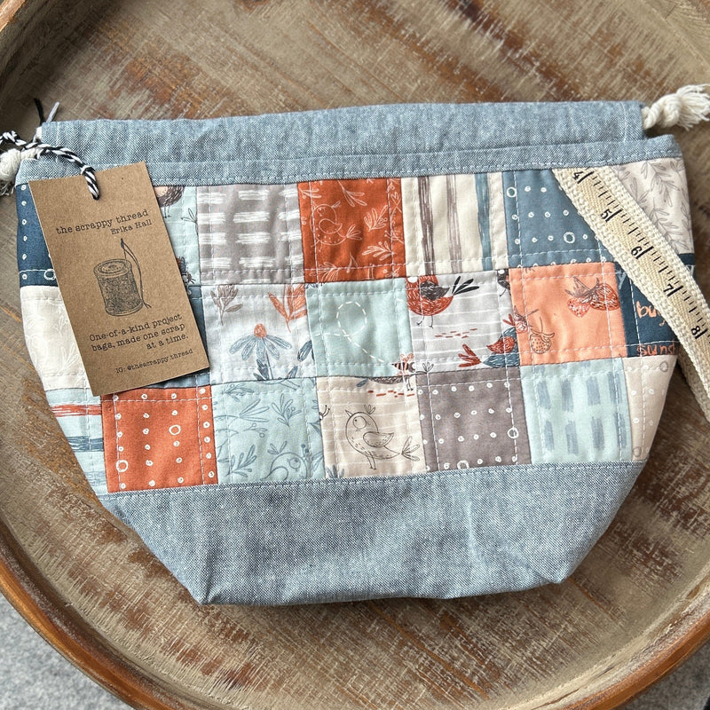 Draw Sack Project Bag - No. 11- the Scrappy Thread by Erika Hall