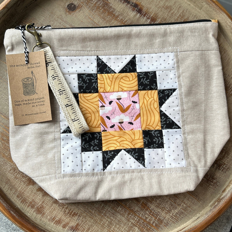 Zip Sack Project Bag - No. 3 - the Scrappy Thread by Erika Hall