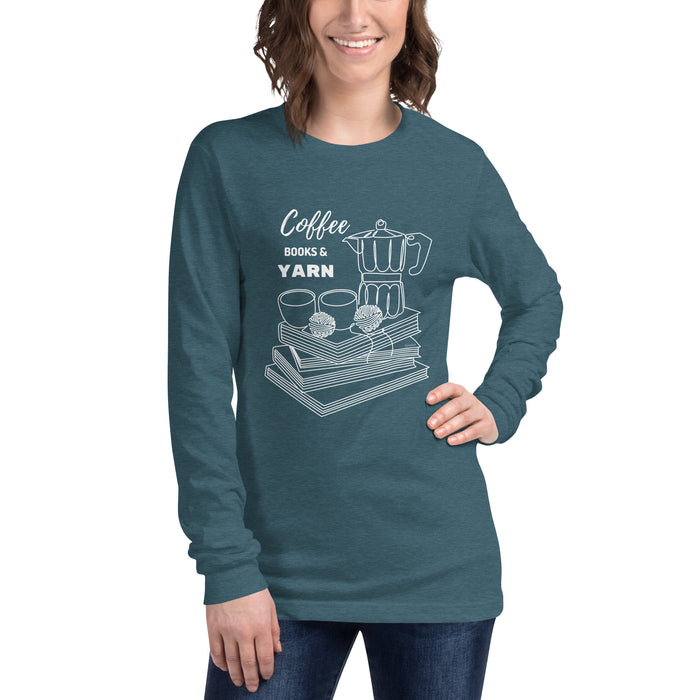 Coffee Books Yarn - Unisex Long Sleeve Tee