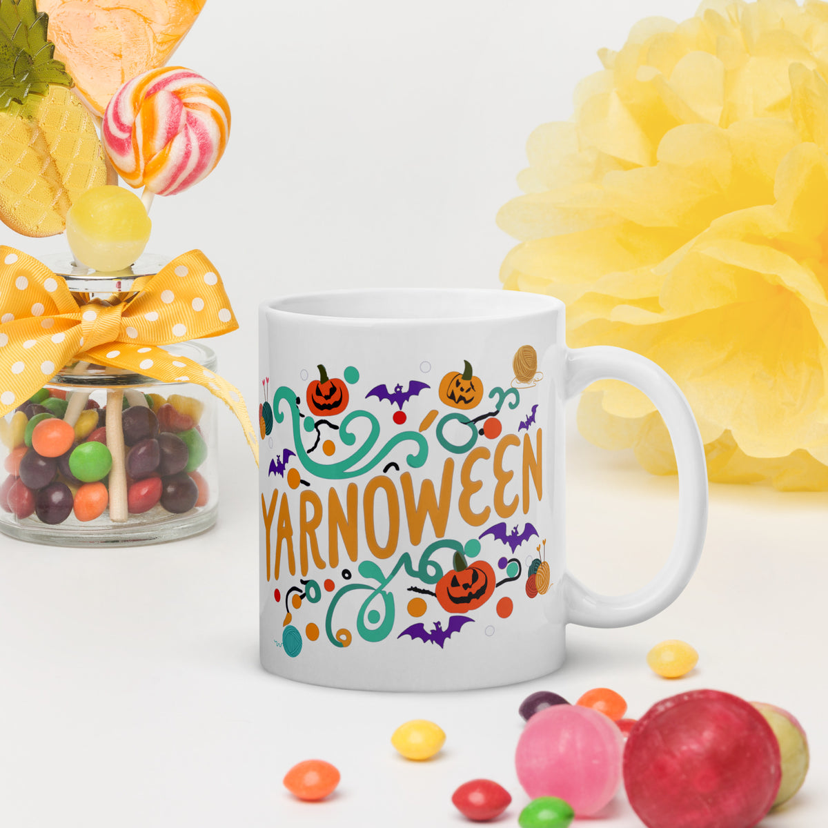 Yarnoween - White Glossy Mug