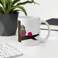 Slow Knitters Unite! - Sloth White Glossy Mug