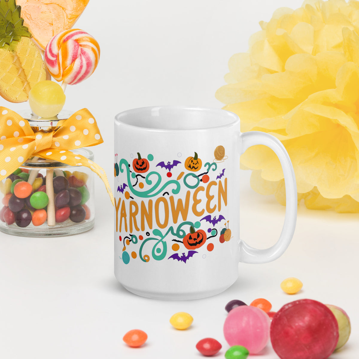 Yarnoween - White Glossy Mug