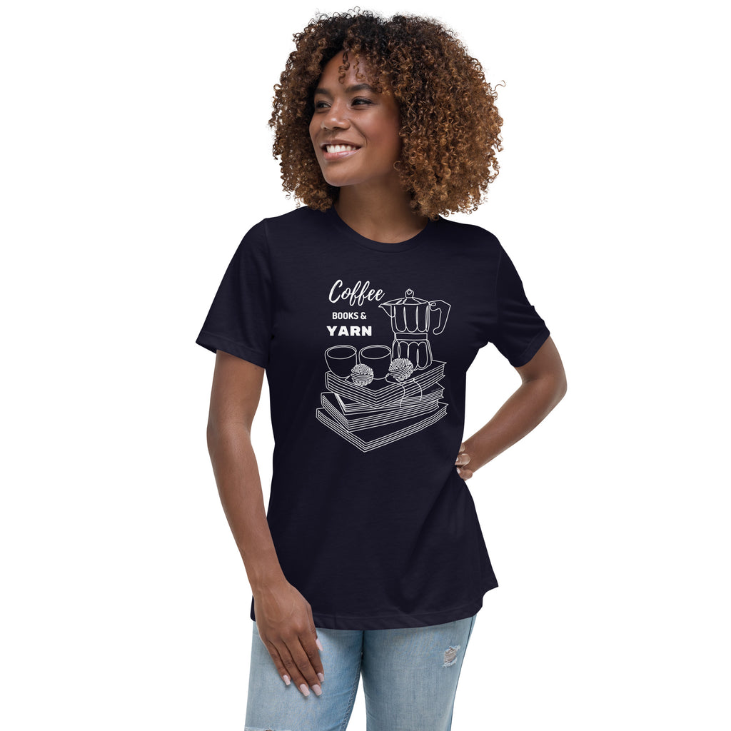 Coffee Books Yarn - Women's Relaxed T-Shirt
