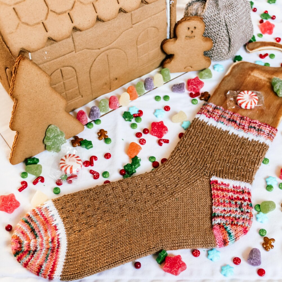 Iced Gingerbread Socks by Heritage Arts Co KIT
