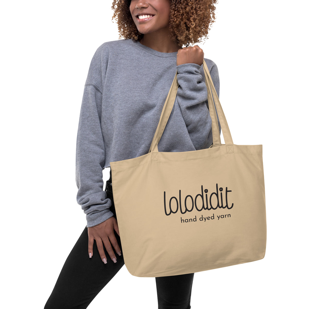 LOLODIDIT Logo - Large Tan Tote