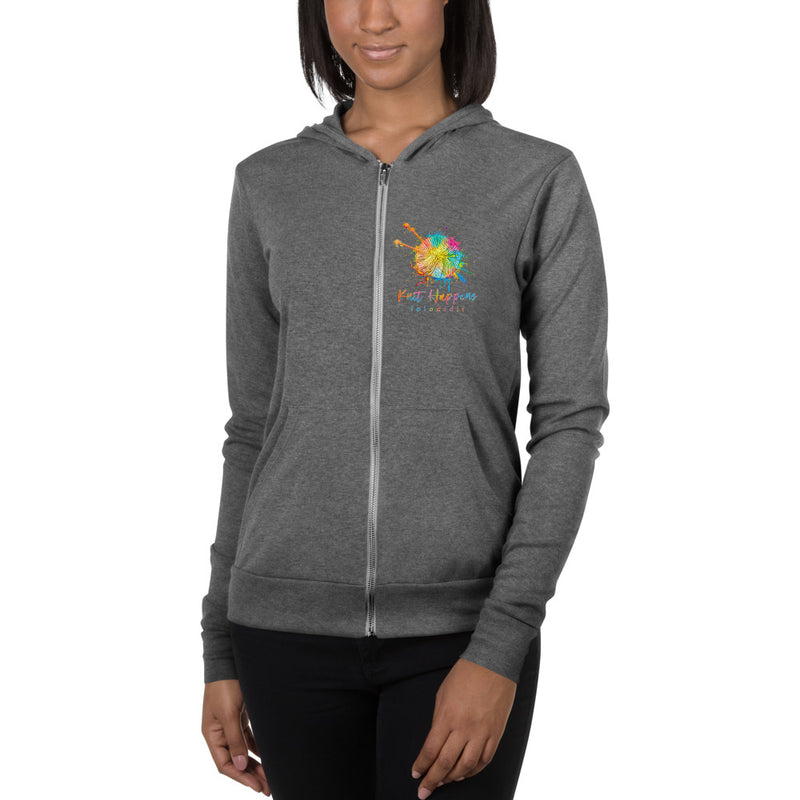 KNIT HAPPENS - lightweight unisex zip hoodie