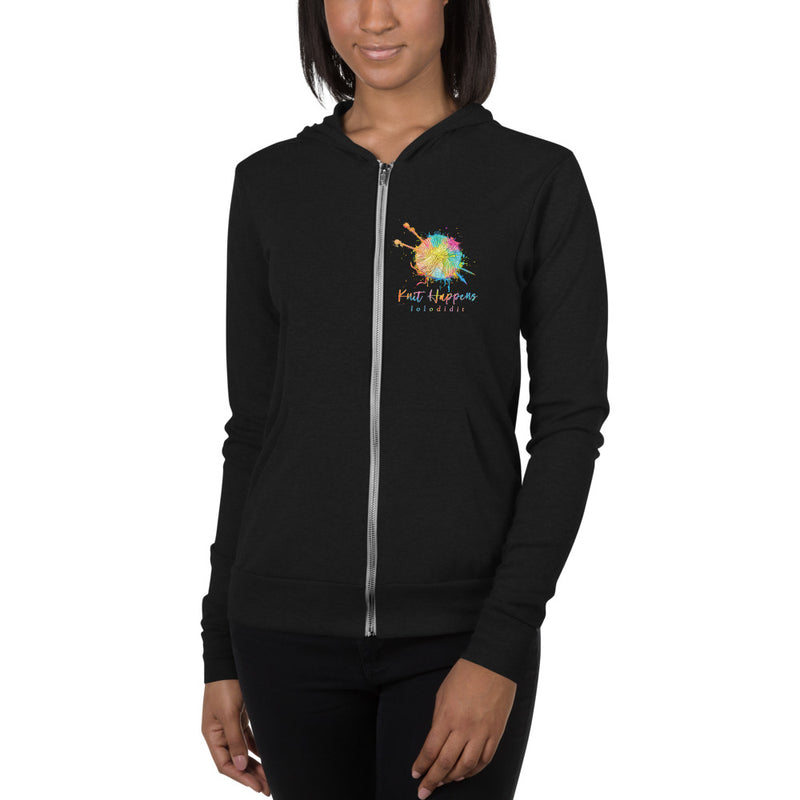 KNIT HAPPENS - lightweight unisex zip hoodie