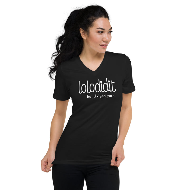 LOLODIDIT Logo - Unisex Short Sleeve V-Neck T-Shirt